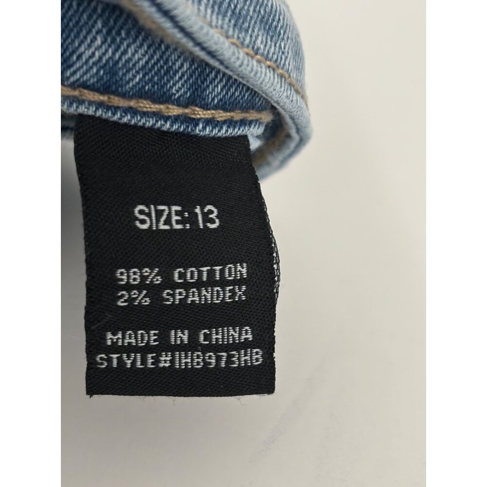 NWT Boyfriend Jeans 13 Light Wash Distressed Cropped Streetwear Festival Grunge - Picture 4 of 15